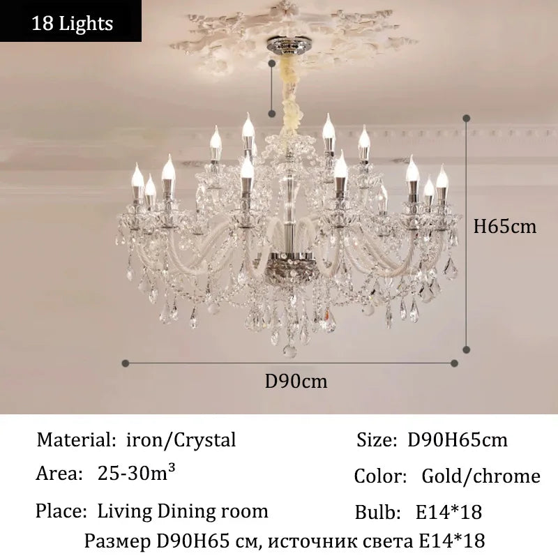 Luxury Crystal LED Ceiling Pendant Light for Living Room Villa