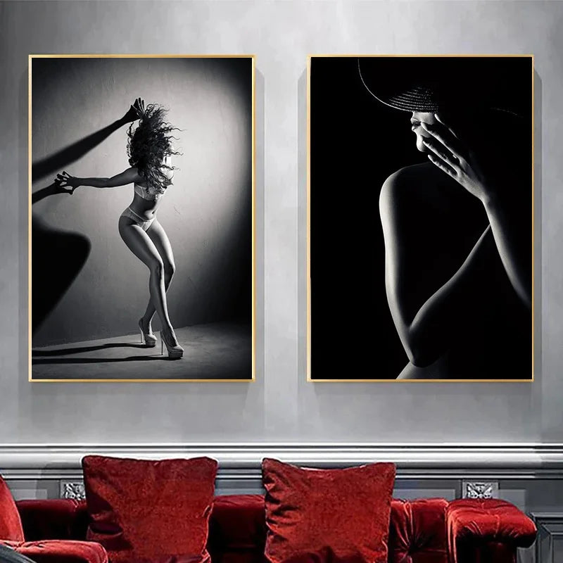 Nordic Sexy Female Model Canvas Painting Poster for Home Decor