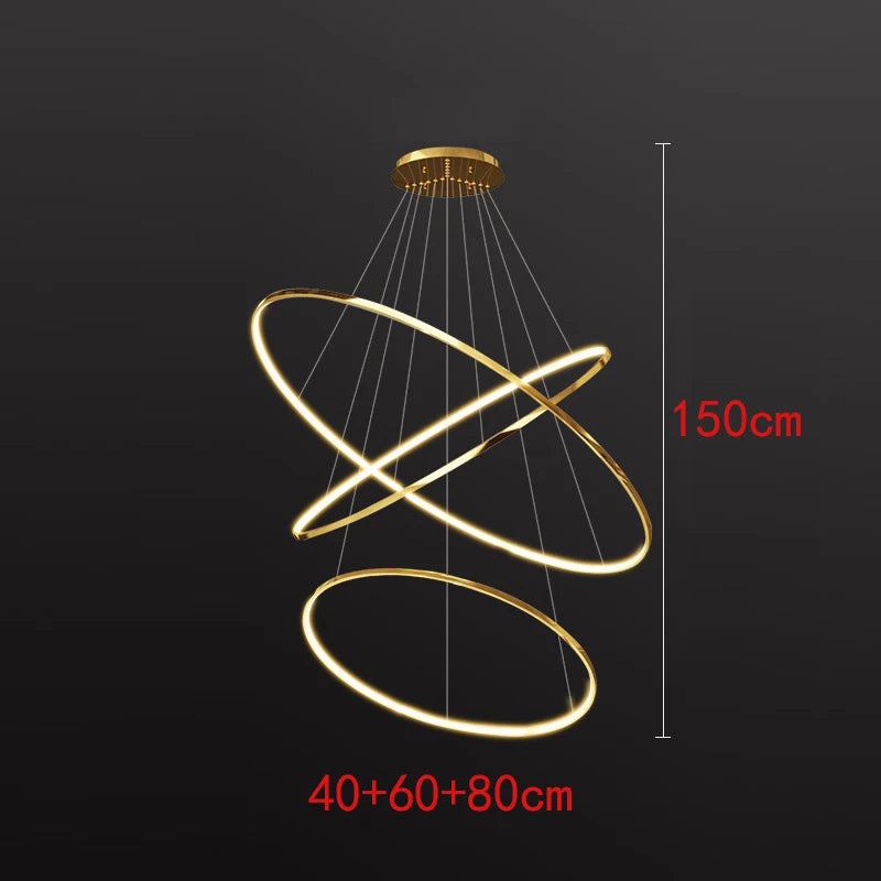 Nordic Metal Multi-Light LED Pendant Chandelier for Living Room Dining Room