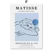 Abstract Matisse Coral Leaf Canvas Painting Poster for Home Decor
