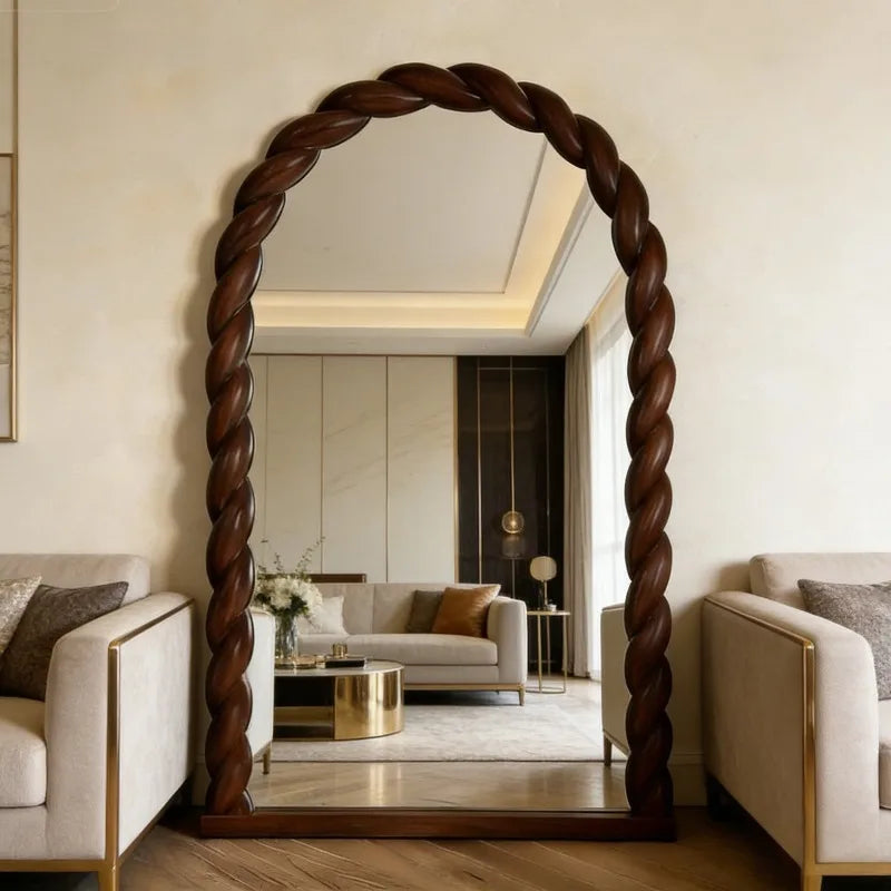 Nordic Luxury Full Length Floor Standing Mirror for Home Decor