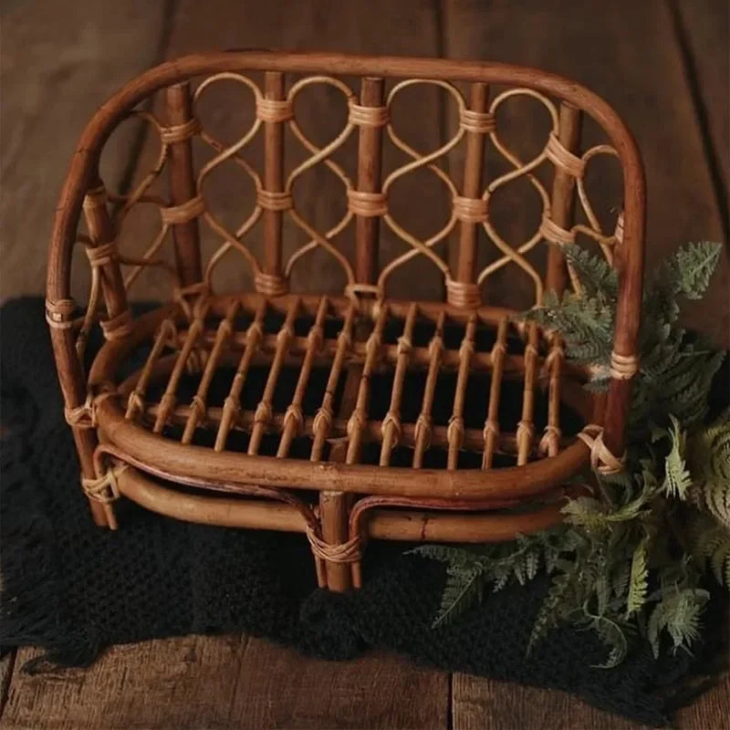 Vintage Natural Rattan Woven Pose Bed Tabletop Ornament for Home Decor