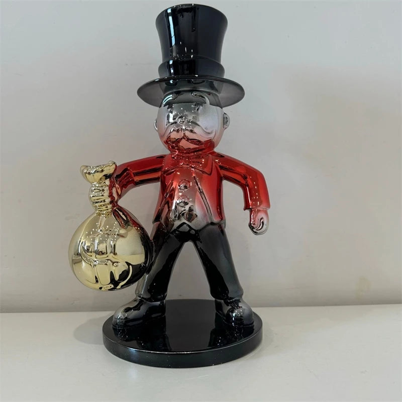 Modern Electroplated Resin Sculpture Tabletop Figurine for Living Room Decor