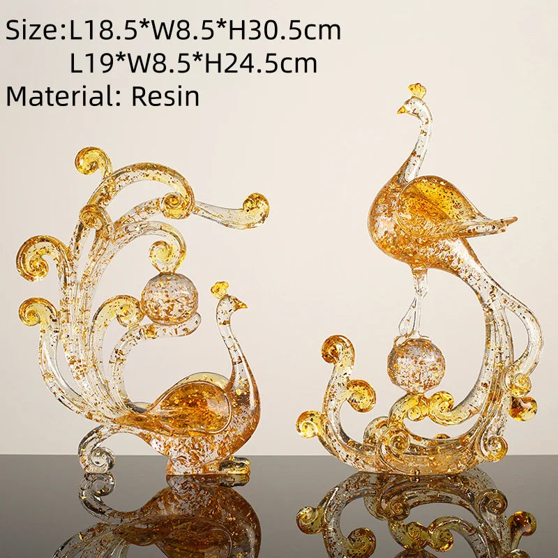 Modern Luxury Transparent Elk Resin Statue Tabletop Ornament for Home Decor