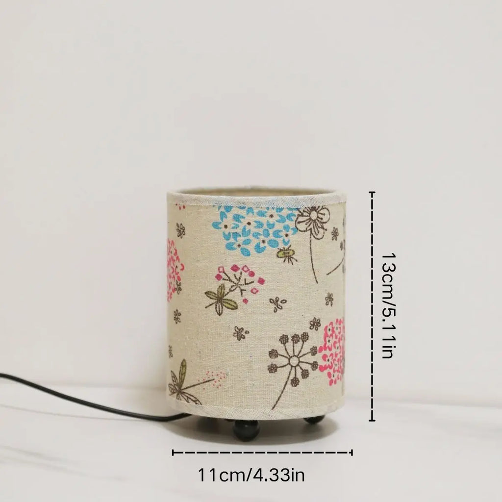 Modern Printed Fabric USB Desk Lamp Warm White for Bedroom