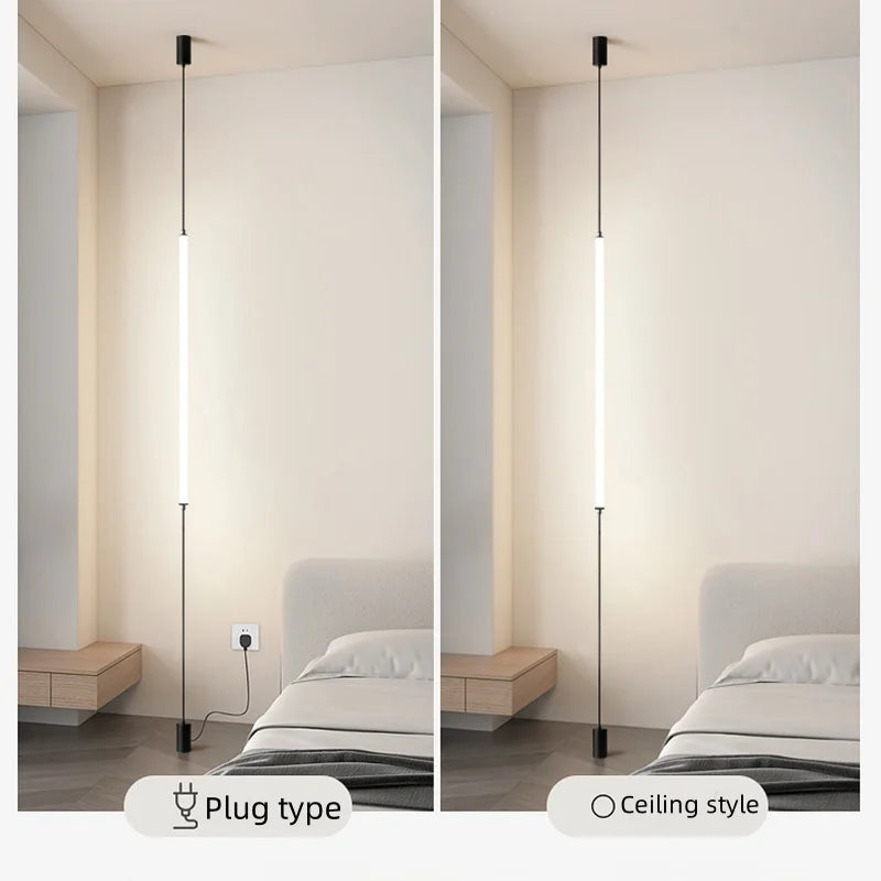 Italian Minimalist Hotel Decor Floor Lamp Designer Background Wall Bedroom Headboard Line Ceiling Light Home Chandelier