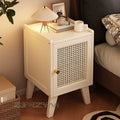 51cm Bamboo Rattan Nightstand Bedside Table with Storage Cabinet