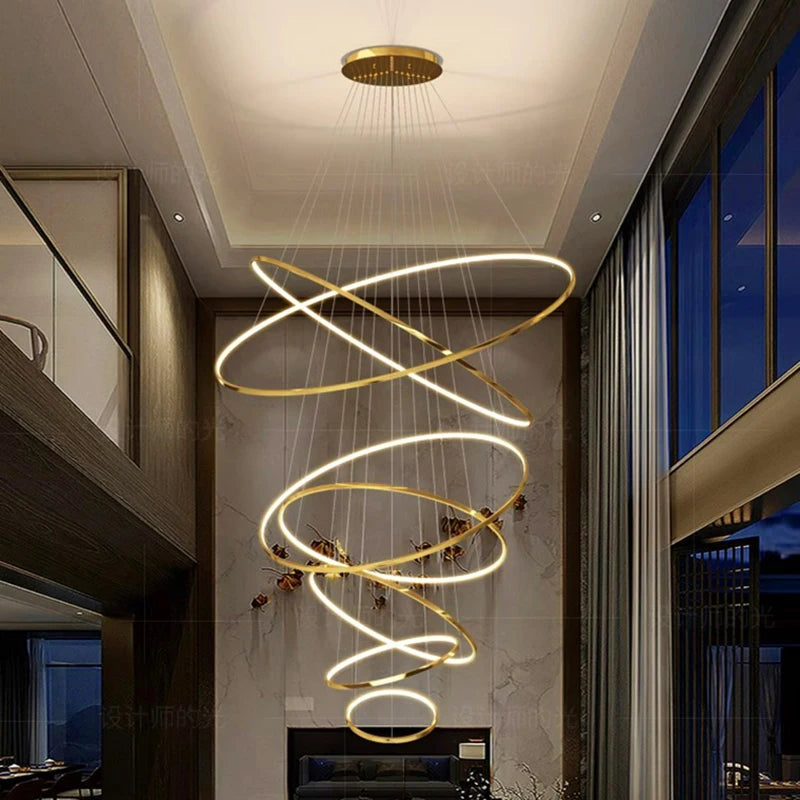 Nordic Metal Multi-Light LED Pendant Chandelier for Living Room Dining Room