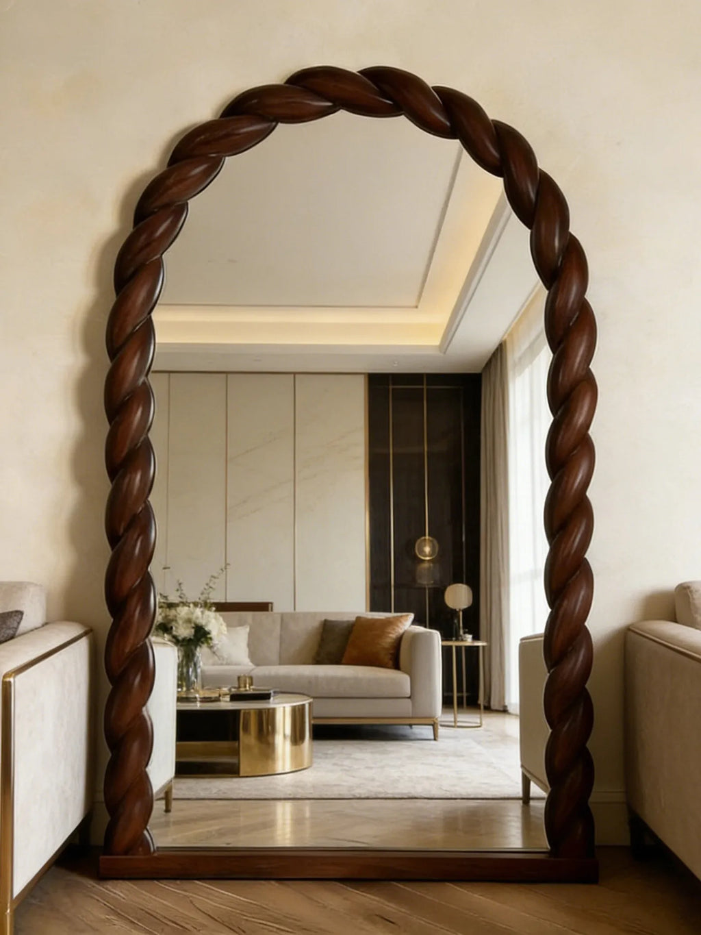 Nordic Luxury Full Length Floor Standing Mirror for Home Decor
