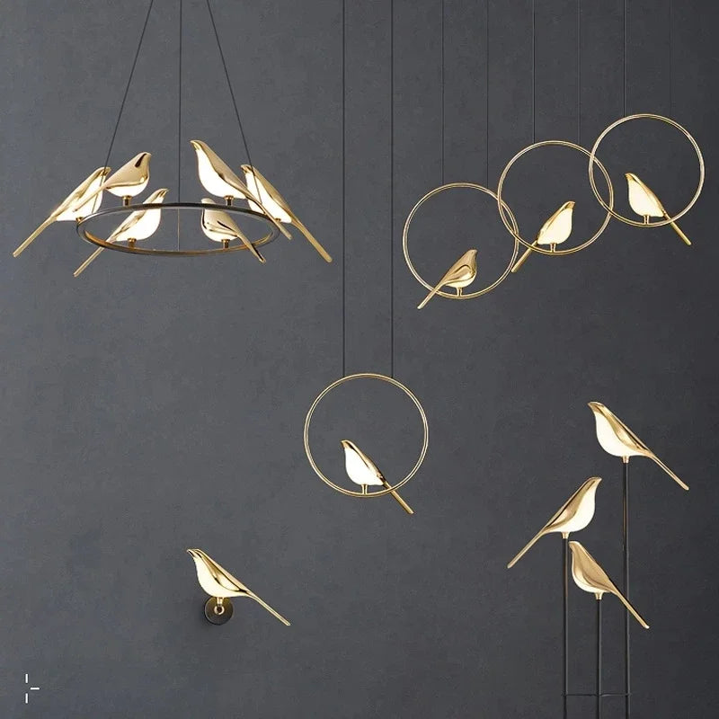 Nordic Magpie Bird Modern LED Lamp Dimmable Remote Control
