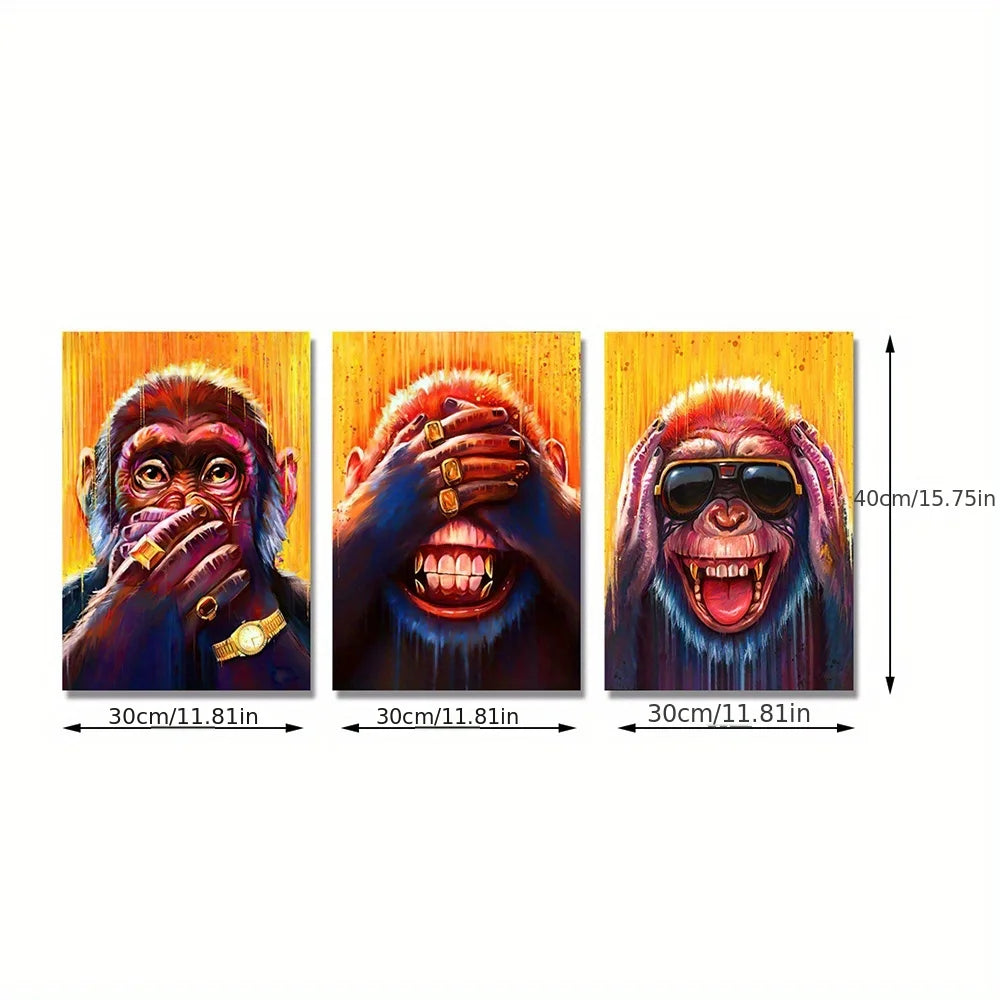 Modern Funny Animal Monkey Canvas Wall Art Print for Living Room