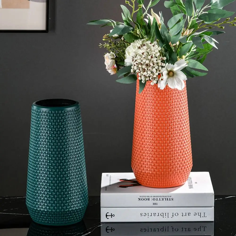 Modern Plastic Flower Vase Tabletop Ornament for Home Decor