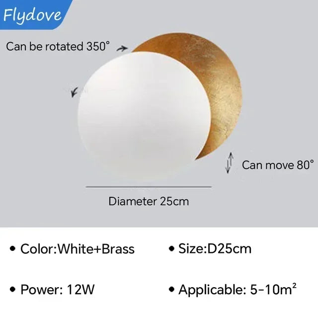 Modern 25 cm Rotatable Solar Eclipse Wall Lamp for Bedroom Living Room Light