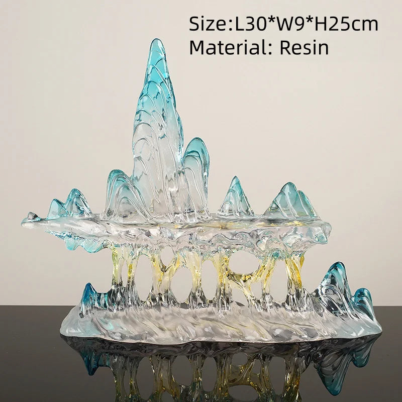 Modern Transparent Gold Foil Elk Sculpture Tabletop Figurine for Home Decor