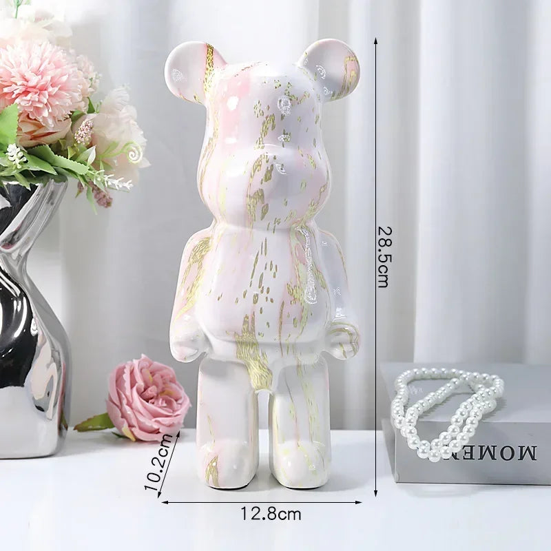 28cm Nordic Resin Bear Statue Figurine for Tabletop Decor