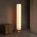Modern Japanese Wabi Sabi Wood and Fabric LED Floor Lamp for Living Room Bedroom
