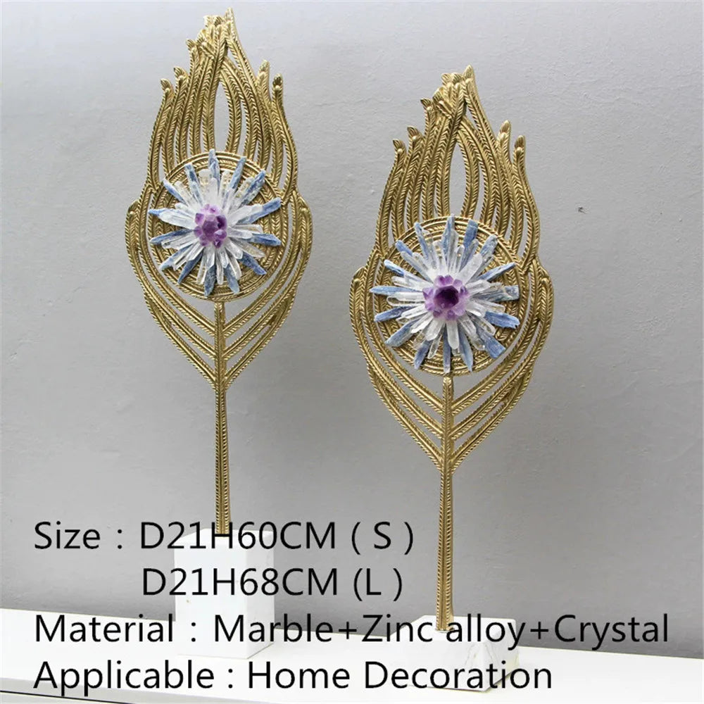 Modern Luxury Crystal Conch Desktop Ornament for Living Room Decor