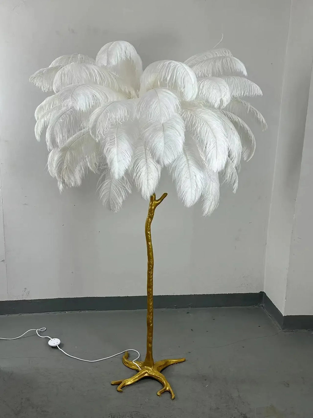 Modern LED Ostrich Feather Floor Lamp for Living Room Bedroom