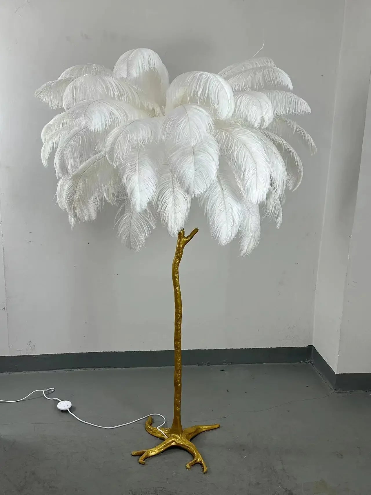Modern LED Ostrich Feather Floor Lamp for Living Room Bedroom