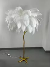 Modern LED Ostrich Feather Floor Lamp for Living Room Bedroom
