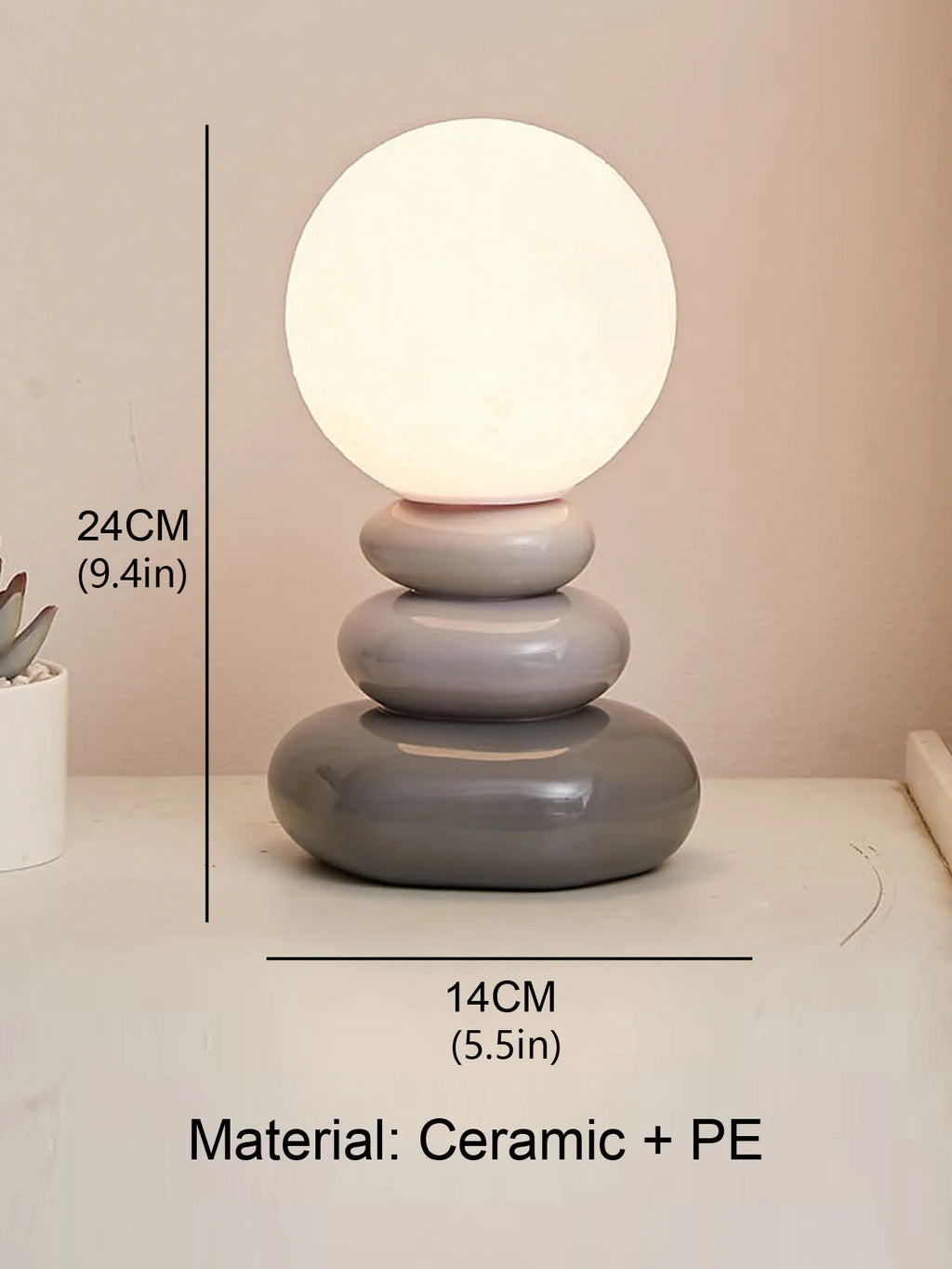 Modern Glossy Resin Table Lamp Dimmable for Living Room Bedroom Hotel Villa