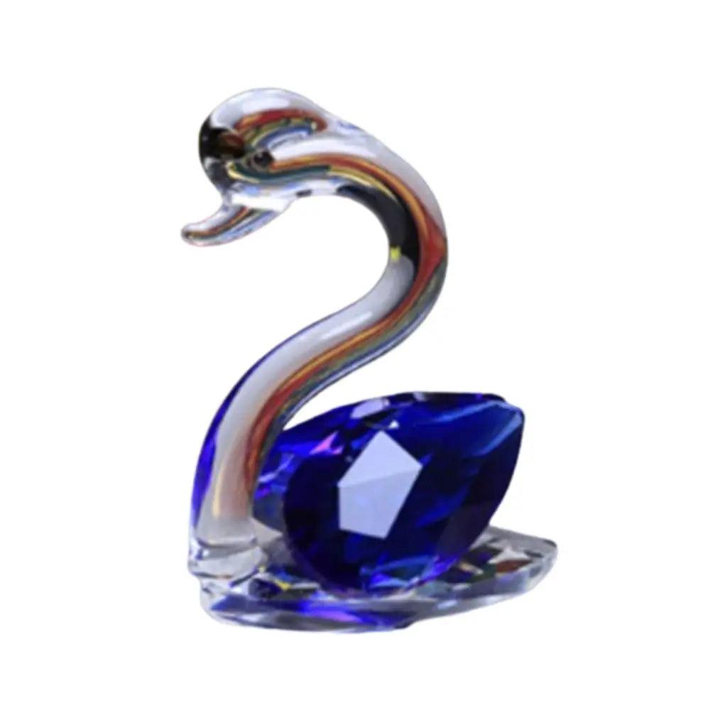 Modern Resin Crystal Swan Sculpture Tabletop Ornament for Home Decor