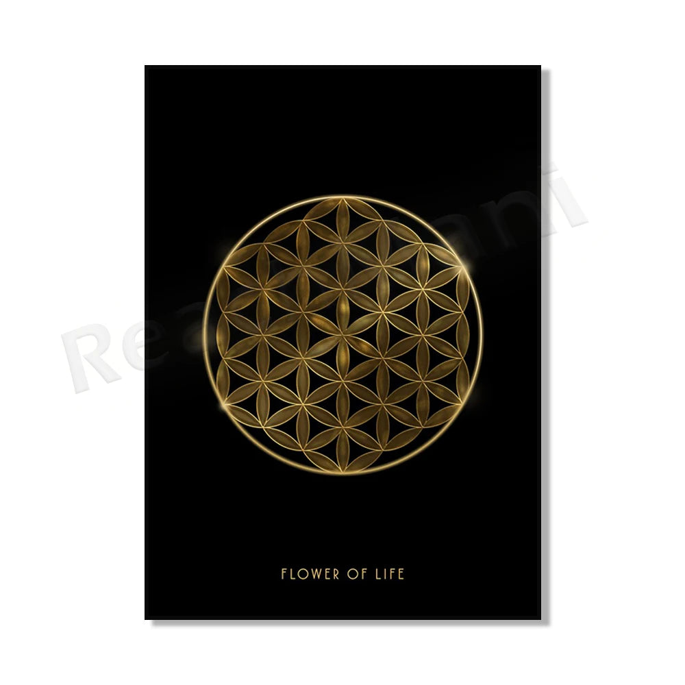 Sacred Geometry Golden Ratio Canvas Painting Poster for Home Decor