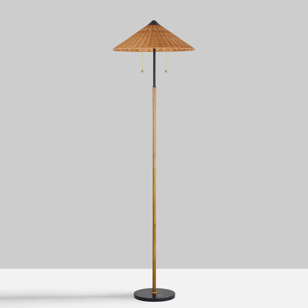 Modern 173 cm Rattan Floor Lamp Traditional Decorative Lighting for Living Room