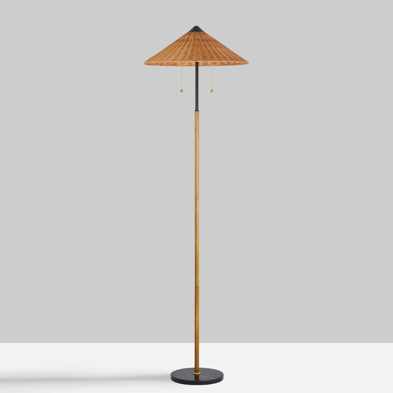 Modern 173 cm Rattan Floor Lamp Traditional Decorative Lighting for Living Room