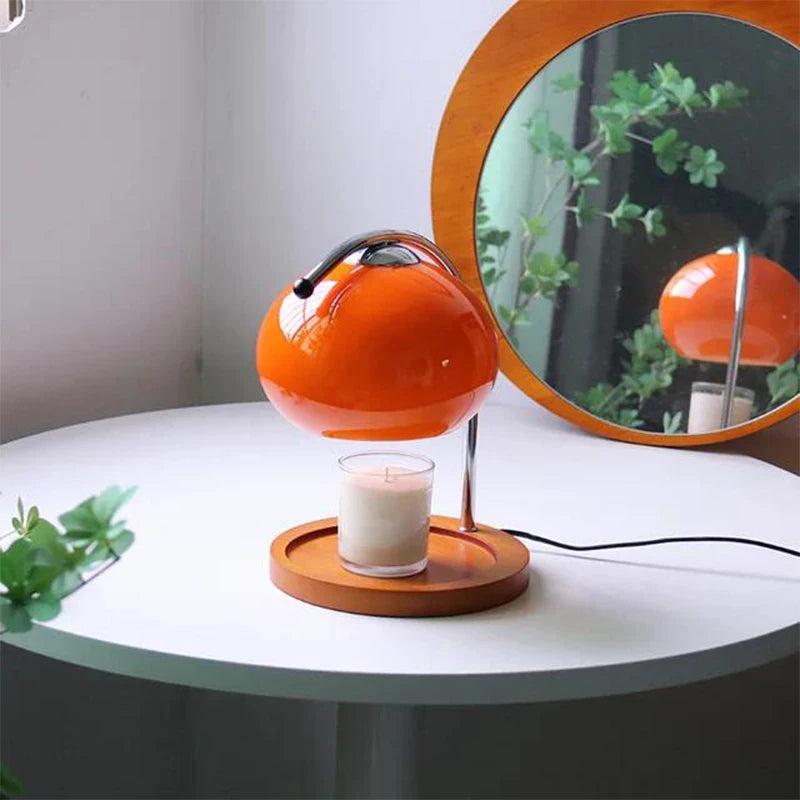 Retro Glass Table Lamp Aromatherapy Candle Warmer Bedroom Bedside Atmosphere Light