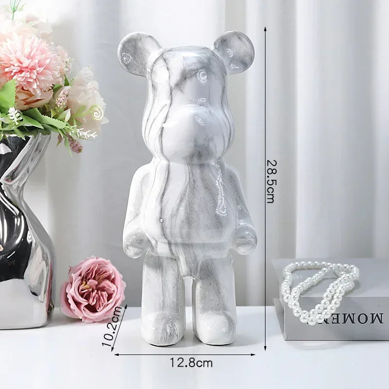 28cm Nordic Resin Bear Statue Figurine for Tabletop Decor