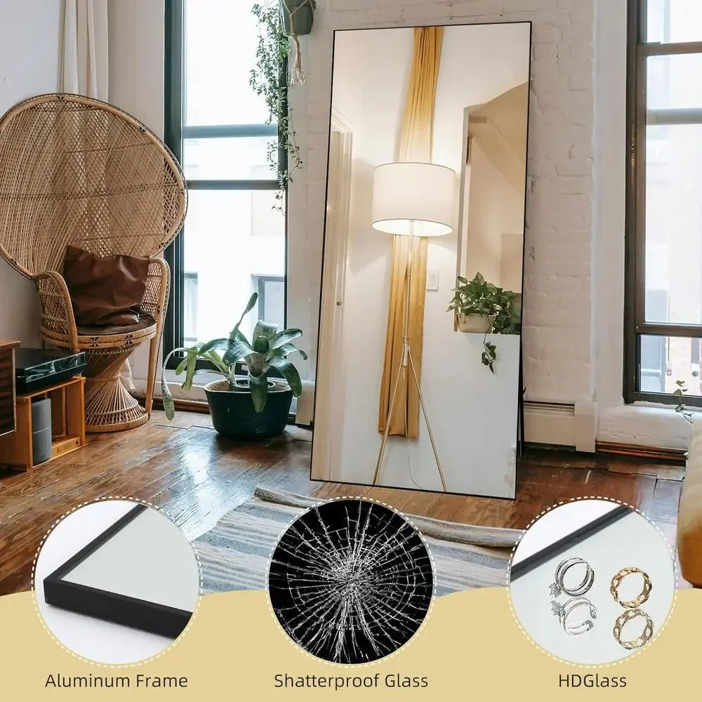 Modern Minimalist Full Length Floor Standing Mirror for Home Decor