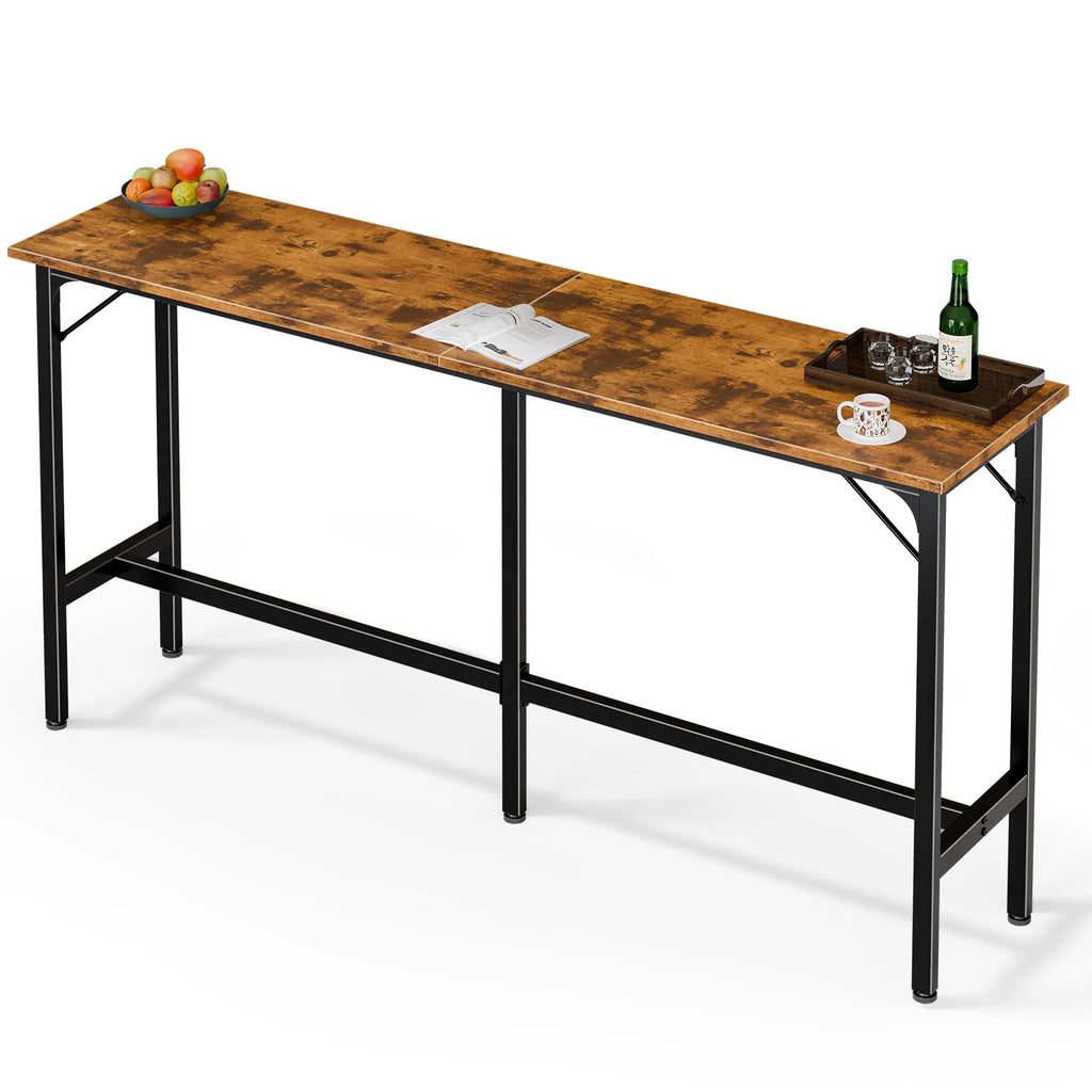 71 Inch Rectangular High Top Coffee Table Counter Height Bar Table Side Table Standing Desk Dining Table