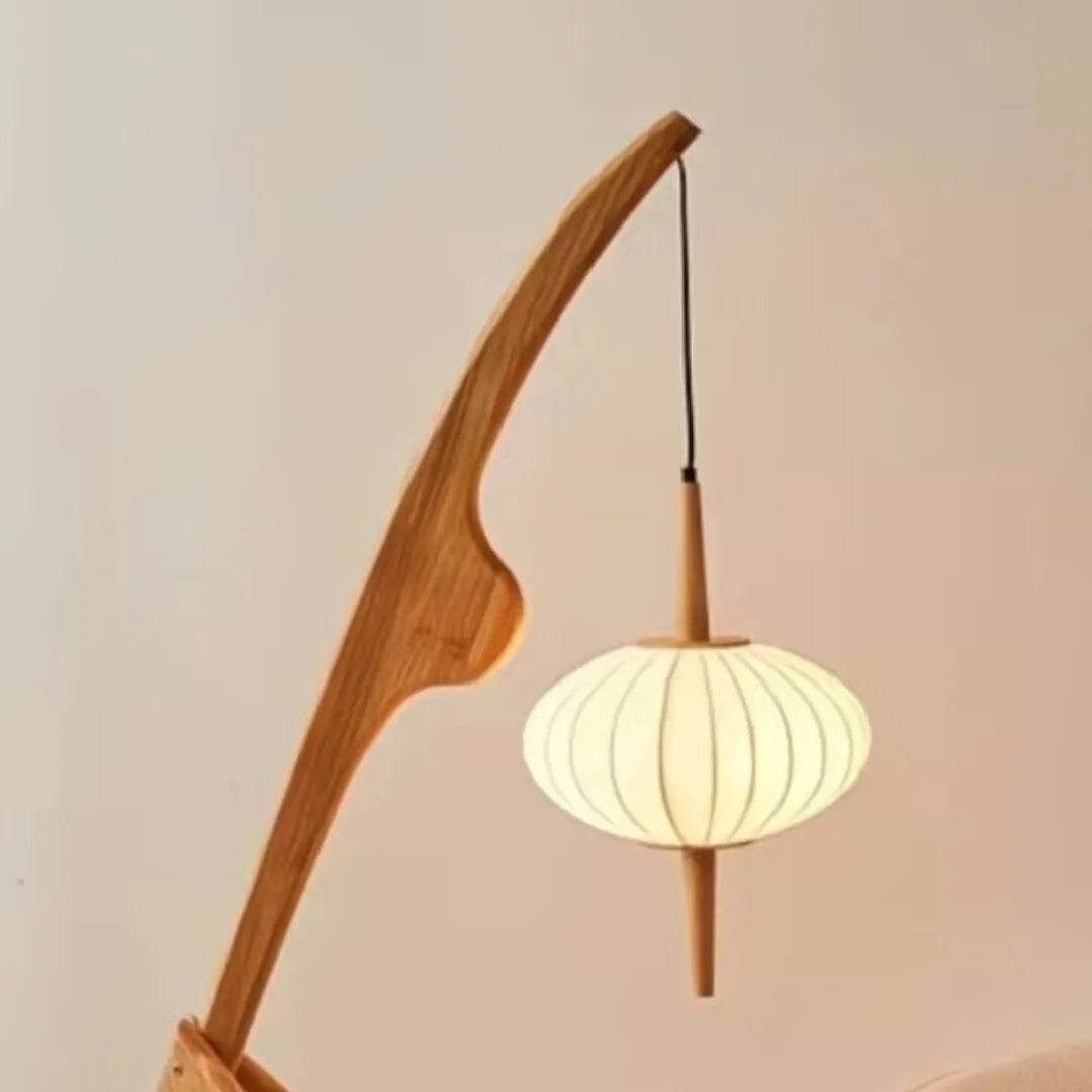 Modern Walnut Wood LED Floor Lamp for Living Room Bedroom