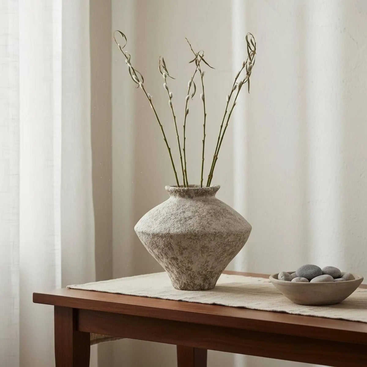 Modern Luxury Ceramic Sculptural Flower Vase Tabletop Ornament for Home Decor