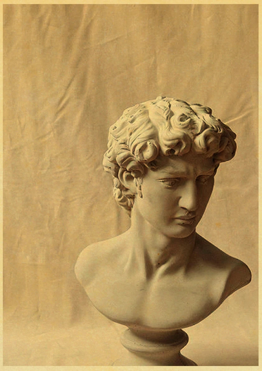 Retro Sculpture Canvas Art Poster Print for Living Room Wall Decor