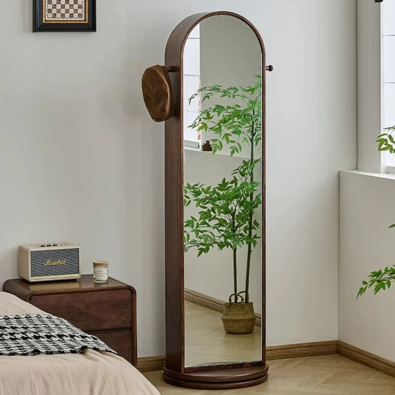 Luxury Vintage Oval Wooden Full Length Floor Standing Mirror for Home Decor