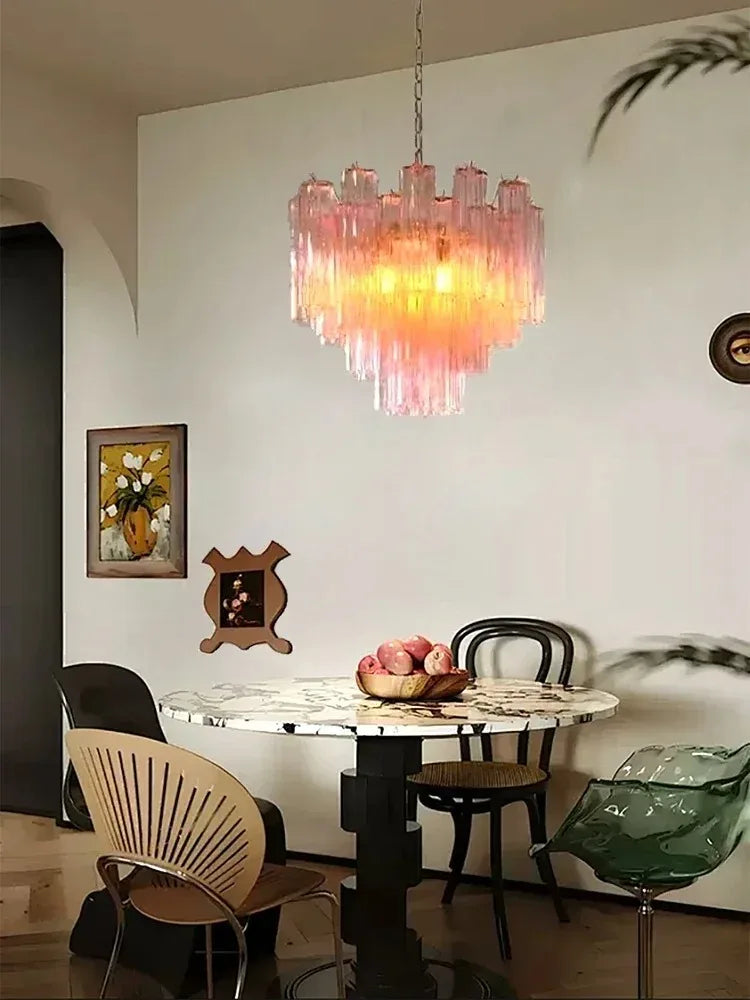 Italian Designer Vintage Colorful Glass Hanging Ceiling Chandelier Pendant Lamp for Living Room