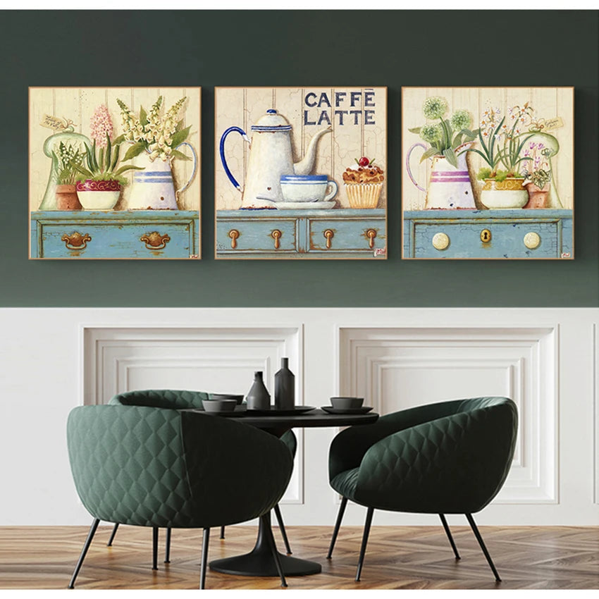 Nordic Flower Watercolor Canvas Painting Poster for Home Decor