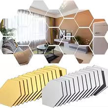 Modern Hexagon Acrylic Adhesive Wall Sticker Mirror for Home Decor