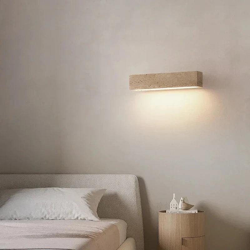 Wabi Sabi Natural Stone Wall Sconce Bedroom Living Room Light