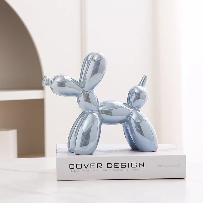 Modern Luxury Ceramic Balloon Dog Sculpture Tabletop Ornament for Home Decor