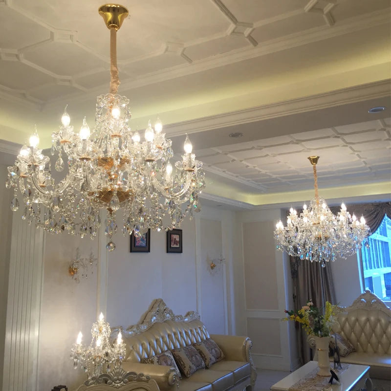 Luxury Crystal LED Ceiling Pendant Light for Living Room Villa