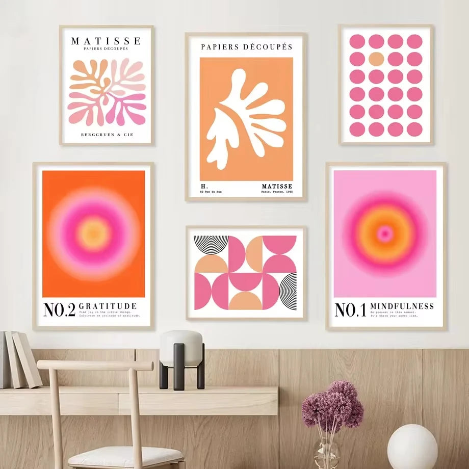 Minimalist Bauhaus Matisse Angel Canvas Wall Art Poster for Living Room