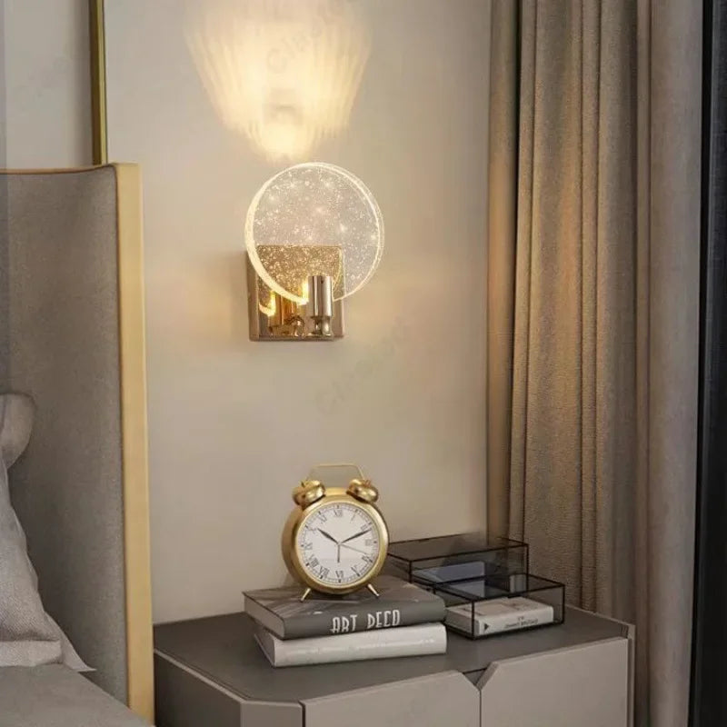 Modern Crystal LED Wall Lamp Indoor Lighting Living Room Bedroom Study