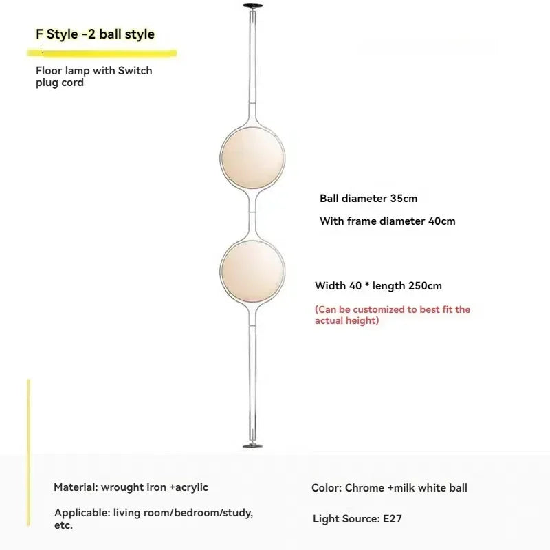 Nordic Minimalist Ball Bedside LED Floor Lamp Ceiling Chandelier Art Hanging Pendant Light Home Decor