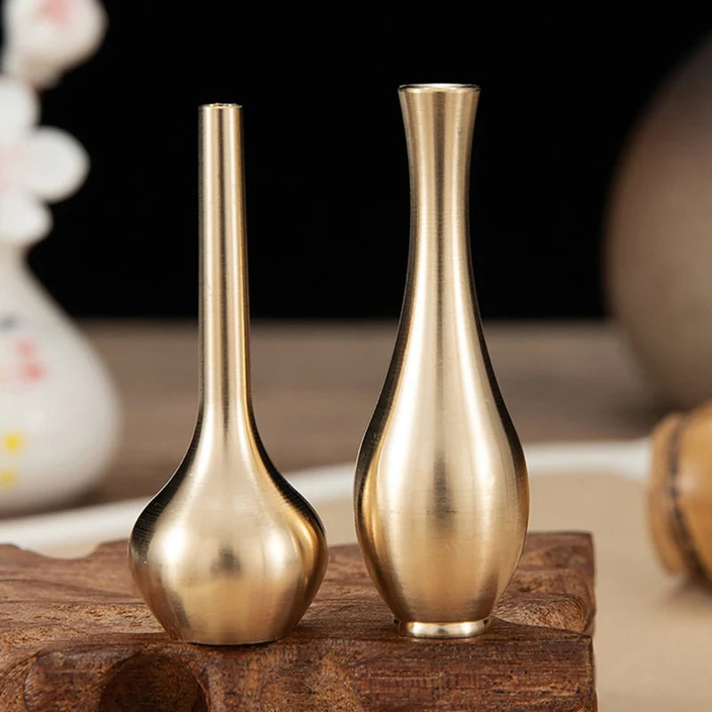 Nordic Mini Pure Copper Flower Vase for Tabletop Decor
