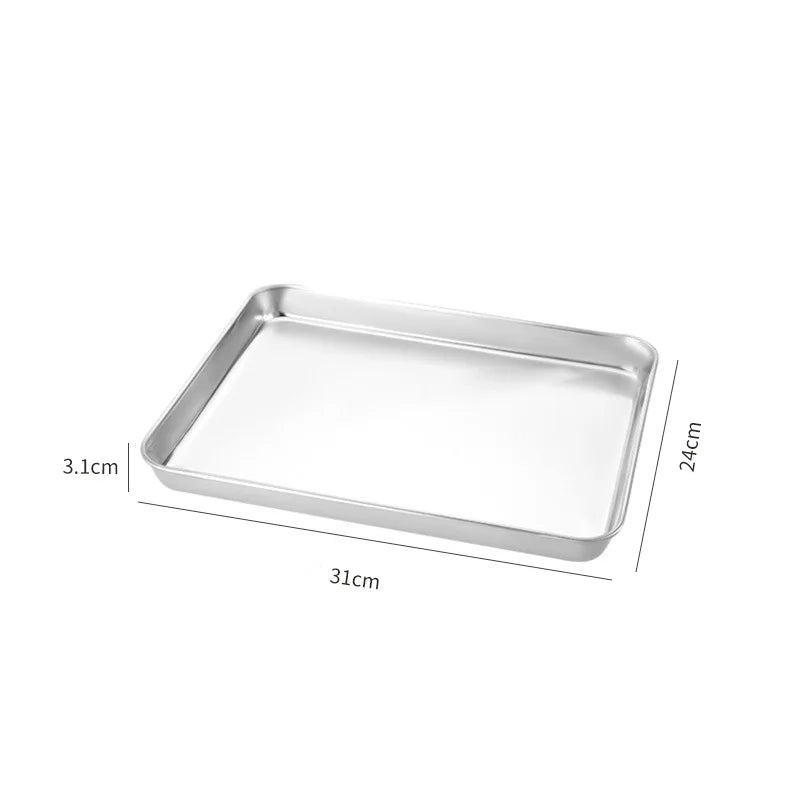 Modern Rectangle Stainless Steel Food Storage Serving Tray for Home Decor