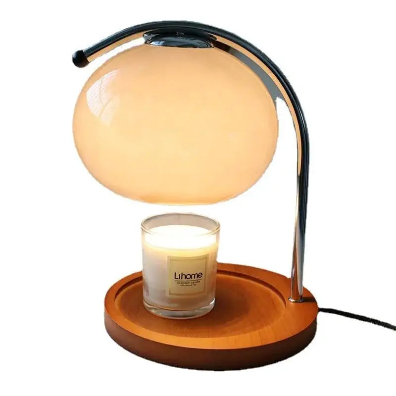 Retro Glass Table Lamp Aromatherapy Candle Warmer Bedroom Bedside Atmosphere Light