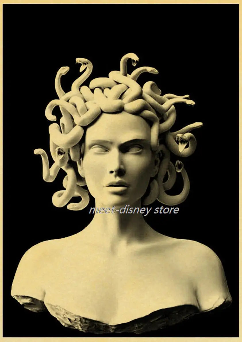 Retro Sculpture Canvas Art Poster Print for Living Room Wall Decor